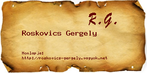 Roskovics Gergely névjegykártya
